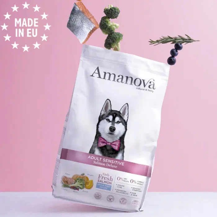 Amanova Luksus Laks Sensitive - Hundefoder - Kornfrit - 10 kg