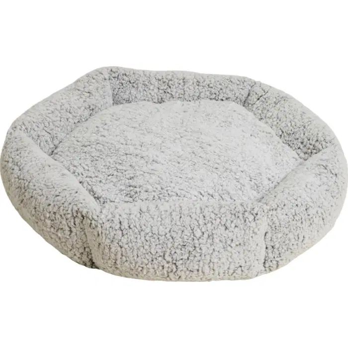 Companion Fluffy rund donut hundeseng grå - Ø50/75/100cm
