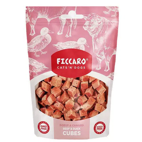 Ficcaro Beef & Duck Cubes - Hundegodbidder - 100g