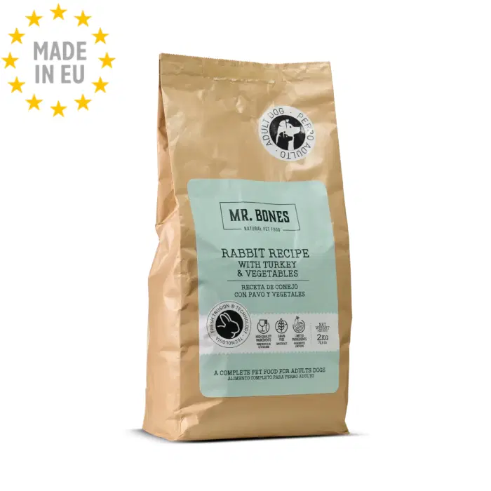 Mr. Bones Dry Barf Naturlig Hundefoder med Kanin & Kalkun, 2kg EU