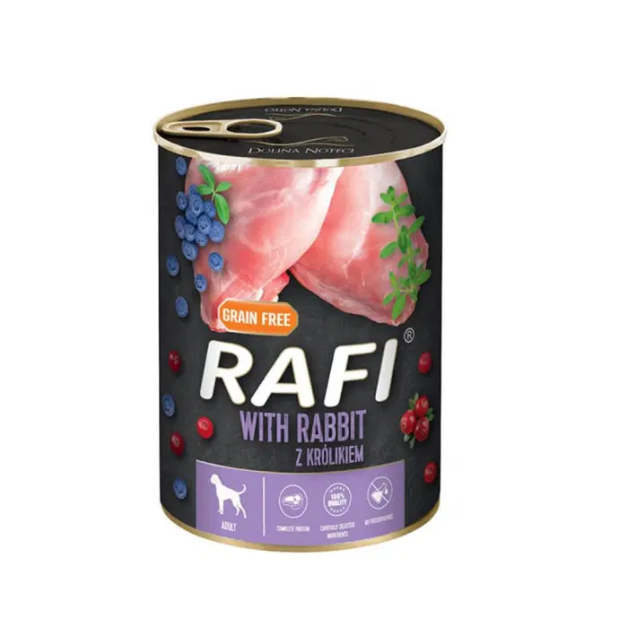 RAFI Vådfoder - Hundefoder - Kanin, Blåbær & Tranebær - 400g